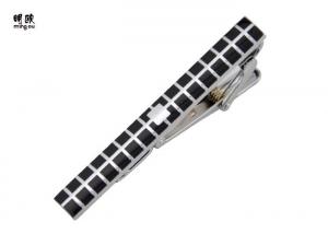  Colored Mens Brushed Silver Tie Bar , Personalised Silver Tie Clip For Skinny Tie Manufactures