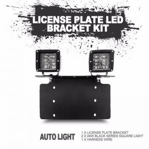 stainless steel bull bar type bumper license plate work lamp bracket kit for universal vehicle Manufactures