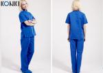 Mens Medical Scrubs Uniforms , Short Sleeve Cotton Surgical Gown Green