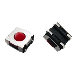 Pack Foot 4 Pins SMD Tact Switch , Red Silicone Ball Button Tactile Switch