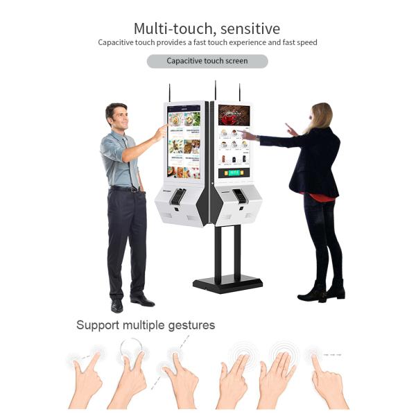 350nits Dual Sided LCD Touch Screen Kiosk For POS Terminal