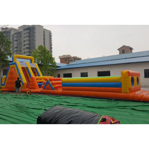 12m*3.5m Custom Blow Up Running Obstacle Course For Outdoor Events