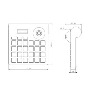 Mini PTZ keyboard Controller,2D Joystick RS485 cctv security controller