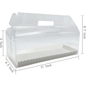 Buy cheap Clear Roll Cake Gable Boxes With Handle & Cake Boards, Transparent Plastic Gift from wholesalers