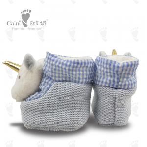  Safty Soft Infant Warm Shoes Blue Cute Unicorn Shoes Plush Animal Manufactures