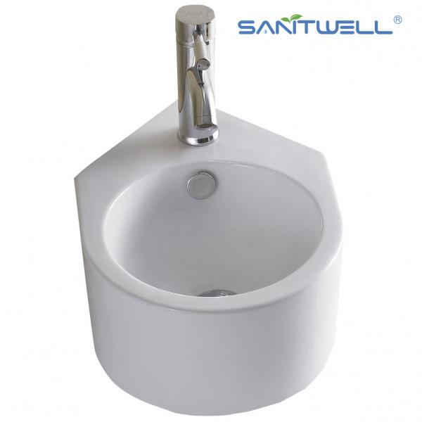 Quality AB8313 Bathroom hand wash above counter basin ceramic basin sanitary ware white wall-hung round sinks for sale