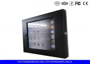  Wall Mounting Matt Black Ipad Kiosk Enclosure , Made Of Rugged Metal With Powder Coated Manufactures