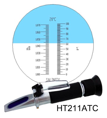 1ppt Hand Held Refractometer , Hand Held Salinity Refractometer