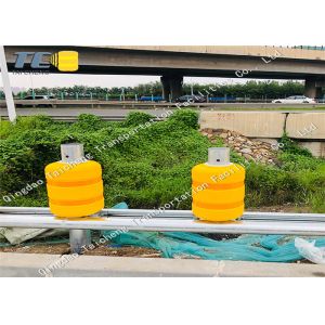 Galvanized Rail Safety Roller Barrier System Pu Rollers Yellow Rustproof