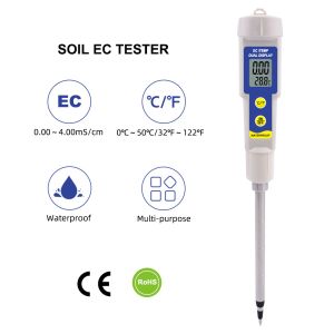  Soil EC Temperature Tester 2-in-1 Waterproof Meter With 0.00 - 4.00mS/cm Range For Garden / Hydroponics /Plants Manufactures