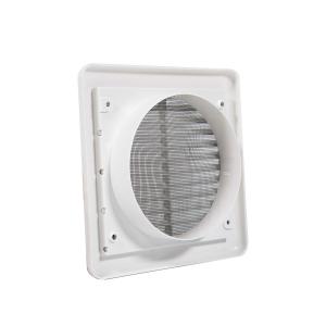  100mm Square Plastic Grill White PP Ducting Ventilation Extract Fan with Insect Nets Manufactures