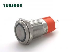  16mm 10A High Current Pushbutton Switches 1NO Ring LED Symbol Chrome Plated Brass Manufactures