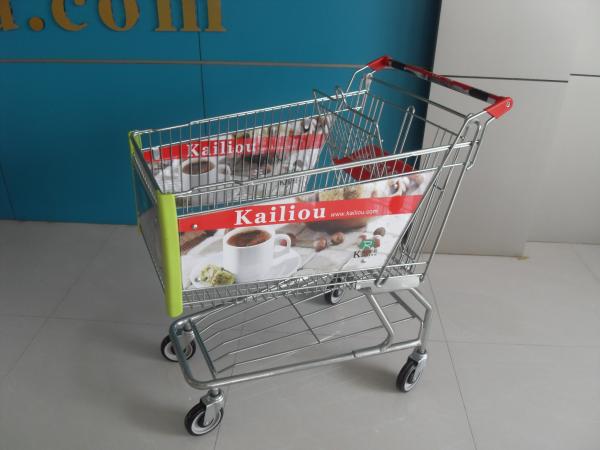 Quality Arclic Advertisement Board Shopping Trolley With Swivel Flat Casters for sale
