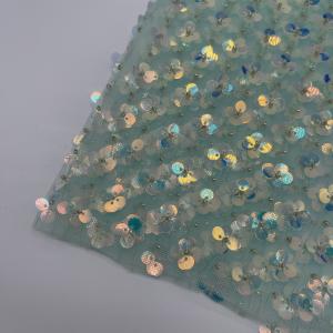  Various Colors Available Sequins Embroidered Cloth with Embroidery Fabric M13-018 Manufactures