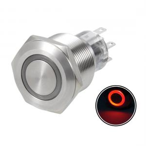 China 125VAC 22mm Momentary Metal Push Button Switch On Off 1NO1NC on sale