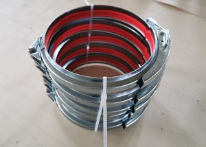  200mm Quick Release Duct Galvanized Tube Clamps With Red Rubber Lining Manufactures