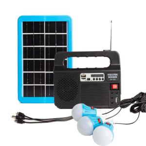  3600mah Mini Solar Lighting System Kit With 3W Light Bulb Radio Function  USB Rechargeable Manufactures