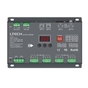 China ROHS Dmx512 Decoder , 12 Channel Rgb Led Dmx Decoder With Shortcut Protection on sale