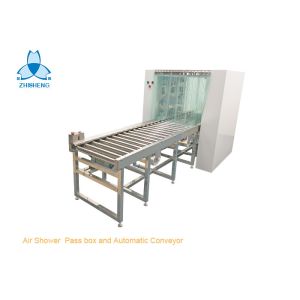 China Cleanroom Steel Air Shower Pass Box And Automatic Roller Conveyor on sale