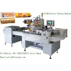  Bulk Biscuit Packaging Machine without tray flow packing machine for biscuit 5.2KW Power 1 Phase 220v Easy Operation Manufactures