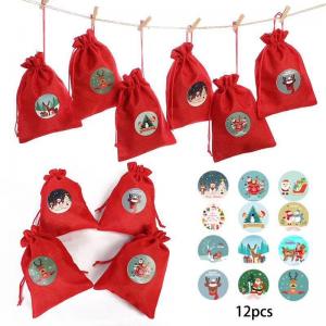 China Christmas Burlap Jute Drawstring Bag Backpack Candy Pouch Bags OEM on sale