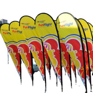 China Customization Water Beach Flag and banners advertising feather flags with base custom teardrop flag on sale