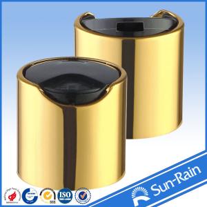  28/410 28/415 Shiny gold plastic bottle cap closure with aluminium collar Manufactures
