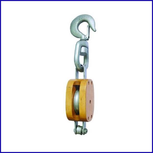 Quality B054 US Type Regular Wood Block Single Sheave With Swivel Hook for sale