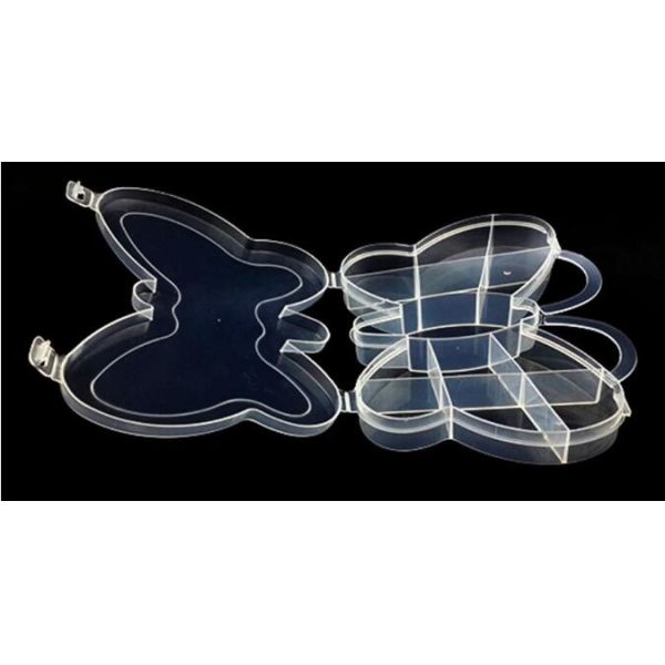 Compartment Clear Plastic Storage Box With Removable Dividers, Slots Adjustable Craft Organizer Jewelry plastic Storage