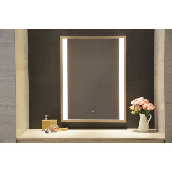 Wall Mounted Framed LED Mirror with Touch Switch and High Output Lighting Source