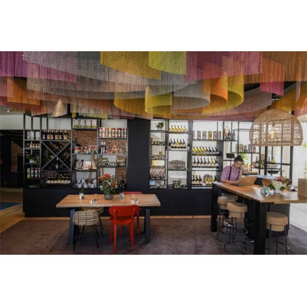 Curved Hall Metal Chain Link Curtains Fly Screens Custom