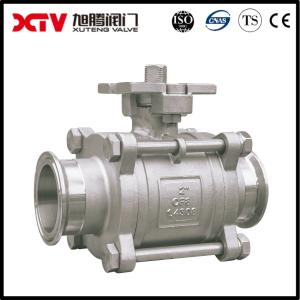 China PTFE Seat Pneumatic Ball Valve With Tri Clamp Ends And Aluminium Actuator Control on sale