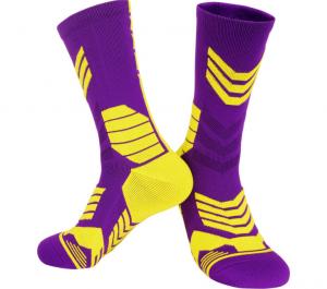  Professional Custom Sports Purple Athletic Racing Cycling Soccer Basketball Socks Manufactures