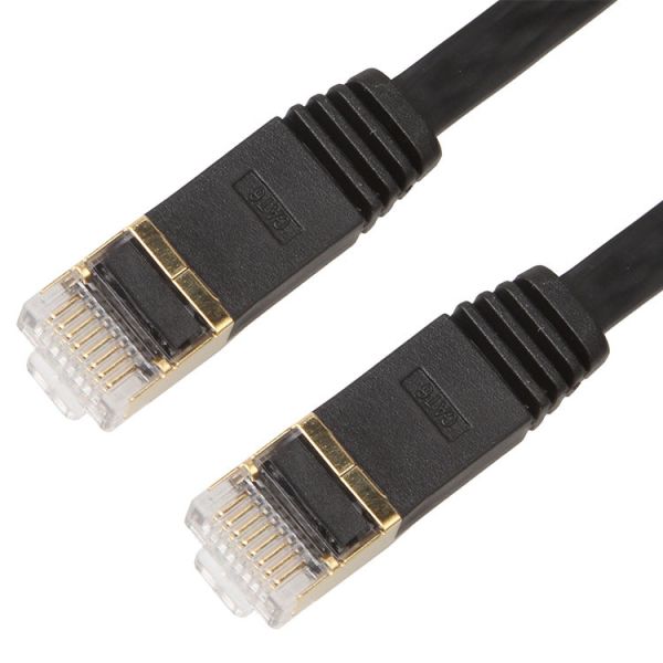 Shielded UTP Flat Patch Cable Cat 6 Copper 1 Meter Rj45 Black color
