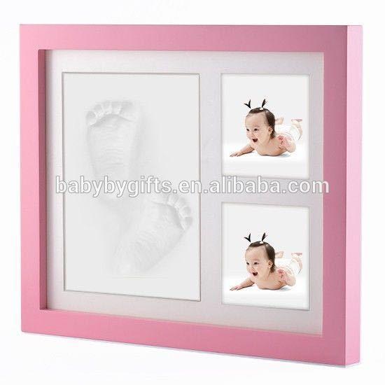 Quality Customized Baby Clay Imprint Kit Wood Clay Handprint And Footprint Frame for sale