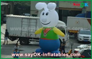 China 210D Oxford Cloth Lovely Rabbit Inflatable Cartoon Characters For Promotion on sale