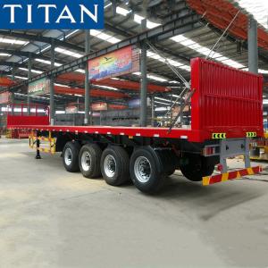 China TITAN 4 axles 48 ft container flatbed pulling semi trailer for sale on sale