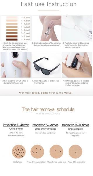 Korea Home Mini Hair Removal Machine Permanent Laser Hair Removal Device