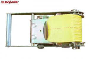  WLL 3335 LBS Polyester Ratchet Straps , Yellow Car Trailer Straps CE Approved Manufactures