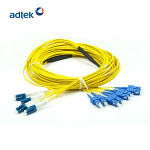 China LC/UPC-SC/UPC Duplex 8 Fiber Single Mode Cable PVC / LSZH Pre Terminated Fiber Optic Cable on sale