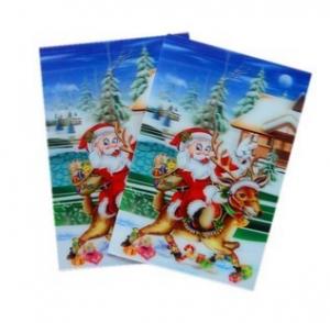 China PLASTIC LENTICULAR Christmas Greeting Cards 3D lenticular postcard 0.45 mm PET 3d postcard Animation effect postcard on sale