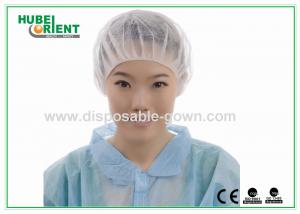 China Printed PP Bouffant Disposable Head Cap Non woven Round light weight on sale
