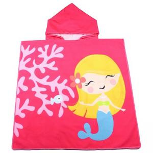  Kids 60x120cm Sand Free Hooded Towel Poncho Organic For Baby Manufactures
