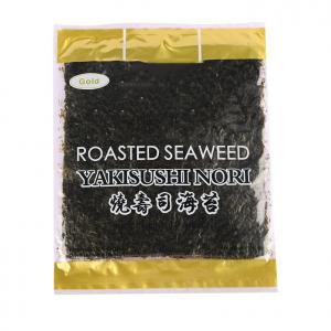 China 8% Moisture Dried Roasted Seaweed Nori 100 Sheets Per Bag on sale