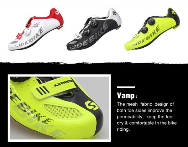 Breathable Fluorescent Cycling Shoes , Road Bike Sneakers OEM / ODM Available