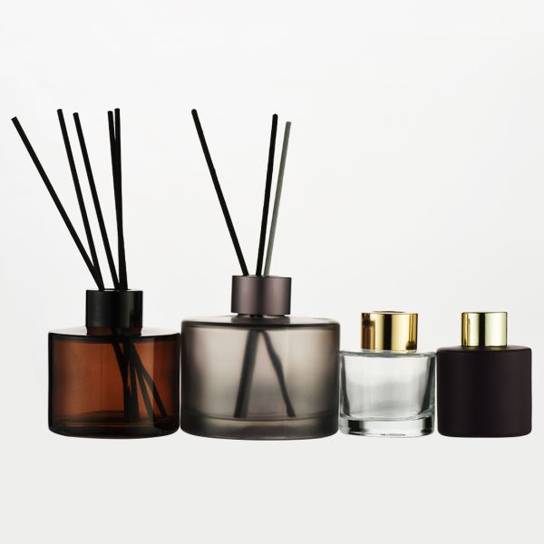 Screw Cap Round Glass Aroma Diffuser Bottle , 100ml Reed Diffuser Bottle