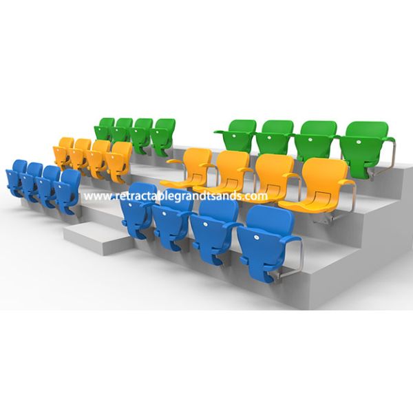 Automatically Tip up Fixed Stadium Seating HDPE Plastic Folding Seat