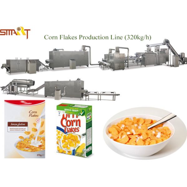 Quality Professional Corn Flakes Production Machine Extruded Maize Flake Machinery for sale