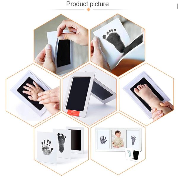 Wood Material Custom Photo Frame 12 Month Baby Handprint And Footprint Kit