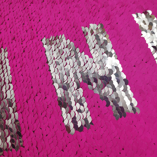 Pink Reverse Sequin Patch / Sequin Letter Patches Durable Cutomized Logo